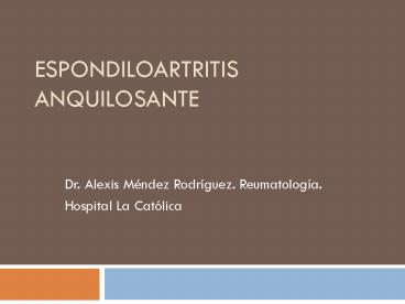 Espondiloartritis anquilosante