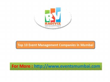 Top 10 Event Management Companies in Mumbai