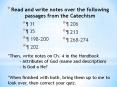 Read and write notes over the following passages from the Catechism PowerPoint PPT Presentation