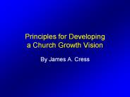 Principles for Developing a Church Growth Vision