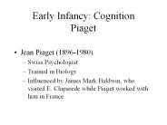 Early Infancy: Cognition Piaget