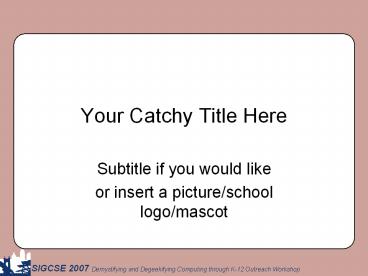 Your Catchy Title Here