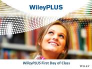 WileyPLUS First Day of Class