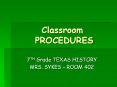 Classroom PROCEDURES PowerPoint PPT Presentation