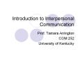 Introduction to Interpersonal Communication PowerPoint PPT Presentation