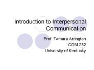 Introduction to Interpersonal Communication