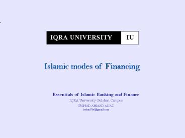 Essentials of Islamic Banking and Finance
