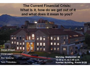 The Current Financial Crisis: