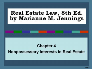 Real Estate Law, 8th Ed. by Marianne M. Jennings