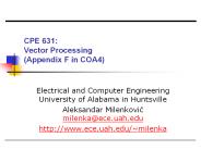 CPE 631: Vector Processing (Appendix F in COA4)