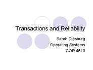 Transactions and Reliability