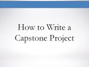 How to write a capstone project