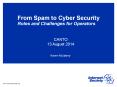 From Spam to Cyber Security Roles and Challenges for Operators PowerPoint PPT Presentation