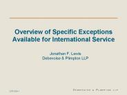 Overview of Specific Exceptions Available for International Service