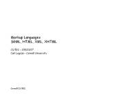 Markup Languages SGML, HTML, XML, XHTML