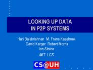 LOOKING UP DATA IN P2P SYSTEMS