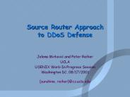 Source Router Approach to DDoS Defense