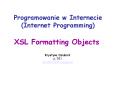Programowanie w Internecie (Internet Programming) PowerPoint PPT Presentation