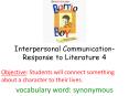 Interpersonal Communication- Response to Literature 4 PowerPoint PPT Presentation