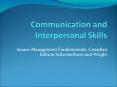 Communication and Interpersonal Skills PowerPoint PPT Presentation