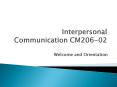 Interpersonal Communication CM206-02 PowerPoint PPT Presentation