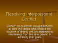 Resolving Interpersonal Conflict PowerPoint PPT Presentation
