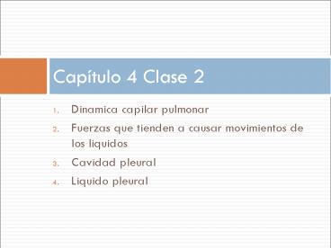 Dinamica capilar pulmonar