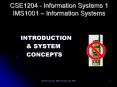Information Systems 1 - Monash University PowerPoint PPT Presentation