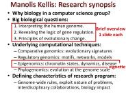 Manolis Kellis: Research synopsis
