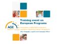 Training event on European Programs PowerPoint PPT Presentation