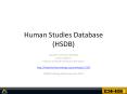 Human Studies Database (HSDB) PowerPoint PPT Presentation
