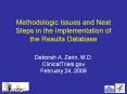 Methodologic Issues and Next Steps in the Implementation of the Results Database PowerPoint PPT Presentation