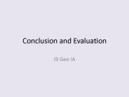 Conclusion and Evaluation