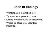 Jobs in Ecology