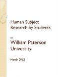 Human Subject Research by Students at William Paterson University March 2015 PowerPoint PPT Presentation