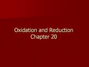 Oxidation and Reduction Chapter 20