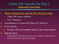 Chem 160 Agenda for Day 1 Instructor: Ken Marr PowerPoint PPT Presentation