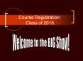 Course Registration: Class of 2016 PowerPoint PPT Presentation