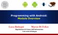 Programming with Android: Module Overview