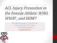 ACL Injury Prevention in the Female Athlete: WHO, WHAT , and HOW? PowerPoint PPT Presentation