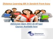 Distance Learning BA in Sanskrit From ksou