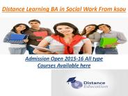 Distance Learning BA in Social Work From ksou