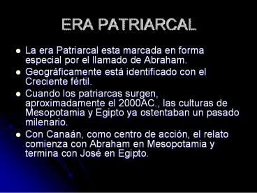 ERA PATRIARCAL