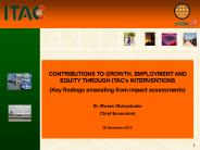 CONTRIBUTIONS TO GROWTH, EMPLOYMENT AND EQUITY THROUGH ITAC
