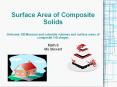 Surface Area of Composite Solids Outcome: D8 Measure and calculate volumes and surface areas of composite 3-D shapes PowerPoint PPT Presentation