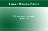Carter's Domestic Policies