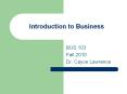 Introduction to Business PowerPoint PPT Presentation
