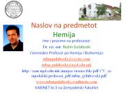 Naslov na predmetot Hemija