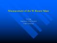Measurement of the W Boson Mass PowerPoint PPT Presentation