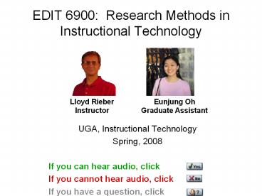 EDIT 6900: Research Methods in Instructional Technology